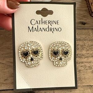 Catherine Malandrino Crystal Skull Earrings